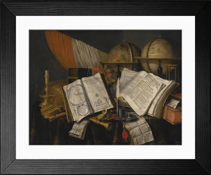 Framed Print : Vanitas Still Life, 1662. Artist: Collier, Edwaert (1642-1708) Framed Print : Vanitas Still Life, 1662. Artist: Collier, Edwaert (1642-1708)