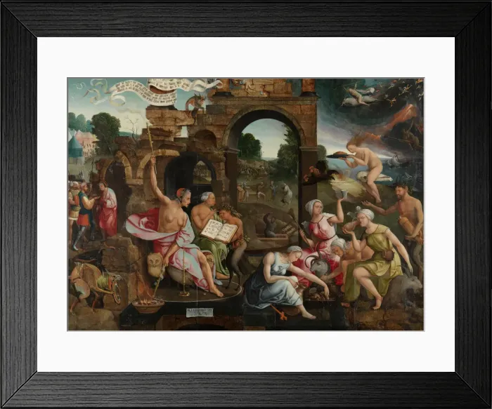 Framed Print : Saul and the Witch of Endor, 1526. Artist: Cornelisz van Oostsanen, Jacob (ca. 1470-1533) Framed Print : Saul and the Witch of Endor, 1526. Artist: Cornelisz van Oostsanen, Jacob (ca. 1470-1533)