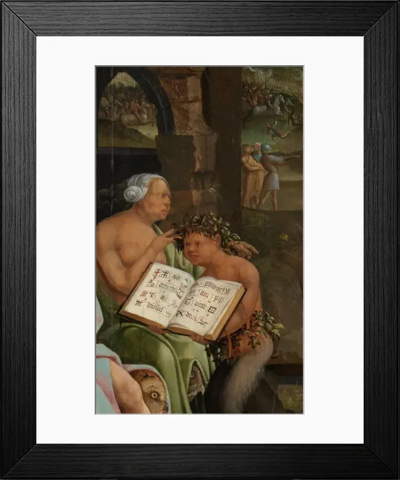Framed Print : Saul and the Witch of Endor. Detail: Grimoire, 1526. Artist: Cornelisz van Oostsanen, Jacob (ca. 1470-1533) Framed Print : Saul and the Witch of Endor. Detail: Grimoire, 1526. Artist: Cornelisz van Oostsanen, Jacob (ca. 1470-1533)