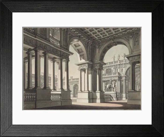 Framed Print : Stage design for the Opera Idomeneo by W. A. Mozart, 1812-1814. Artist: Quaglio, Lorenzo (1730-1804) Framed Print : Stage design for the Opera Idomeneo by W. A. Mozart, 1812-1814. Artist: Quaglio, Lorenzo (1730-1804)