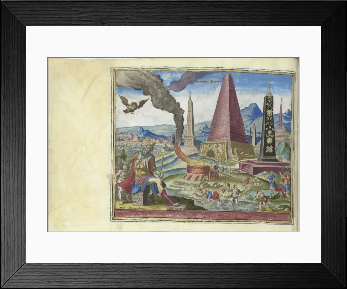 Framed Print : The Pyramids of Egypt (from the series The Eighth Wonders of the World), 1572. Artist: Galle, Philipp (Philips) (1537-1612) Framed Print : The Pyramids of Egypt (from the series The Eighth Wonders of the World), 1572. Artist: Galle, Philipp (Philips) (1537-1612)