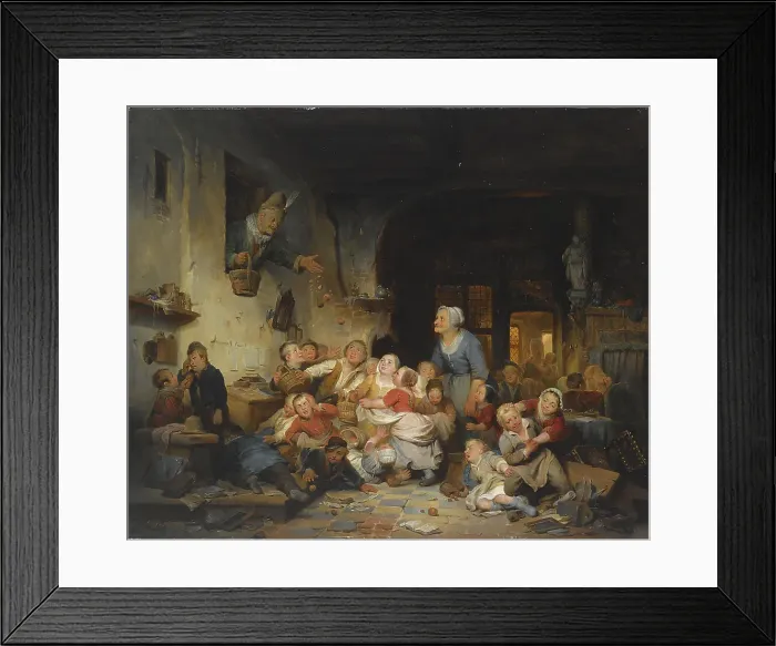 Framed Print : The Village School. Artist: Braekeleer, Ferdinand de, the Elder (1792-1883) Framed Print : The Village School. Artist: Braekeleer, Ferdinand de, the Elder (1792-1883)