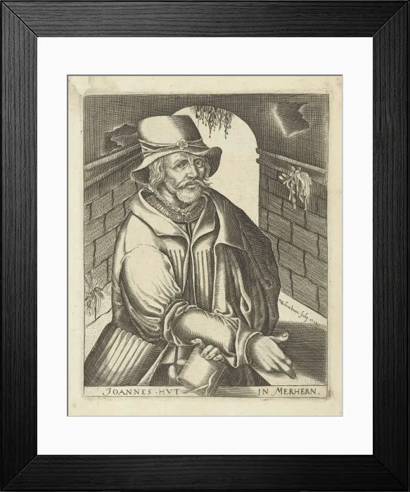 Framed Print : John Hus in Merhern, c. 1650. Artist: Sichem, Christoffel van (1581-1658) Framed Print : John Hus in Merhern, c. 1650. Artist: Sichem, Christoffel van (1581-1658)