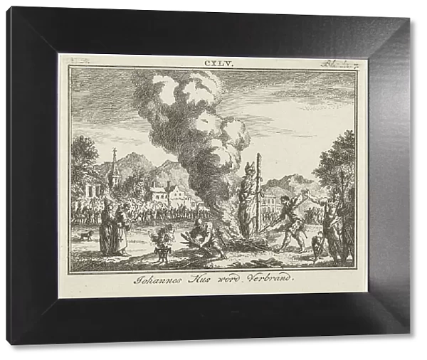 Burning of Jan Hus at the stake, Mid of the 18th century. Artist: Fokke, Simon (1712-1784)