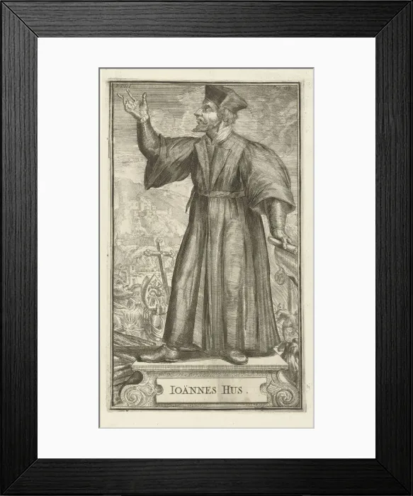 Framed Print : Portrait of John Hus, 1701. Artist: Hooghe, Romeyn de (1645-1708) Framed Print : Portrait of John Hus, 1701. Artist: Hooghe, Romeyn de (1645-1708)