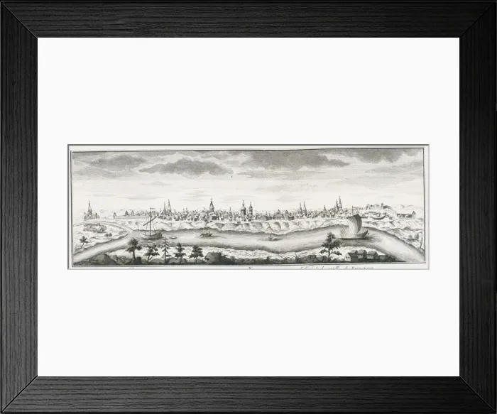 Framed Print : View of Yeniseysk, ca 1735. Artist: Lursenius, Johann Wilhelm (1704-1771) Framed Print : View of Yeniseysk, ca 1735. Artist: Lursenius, Johann Wilhelm (1704-1771)