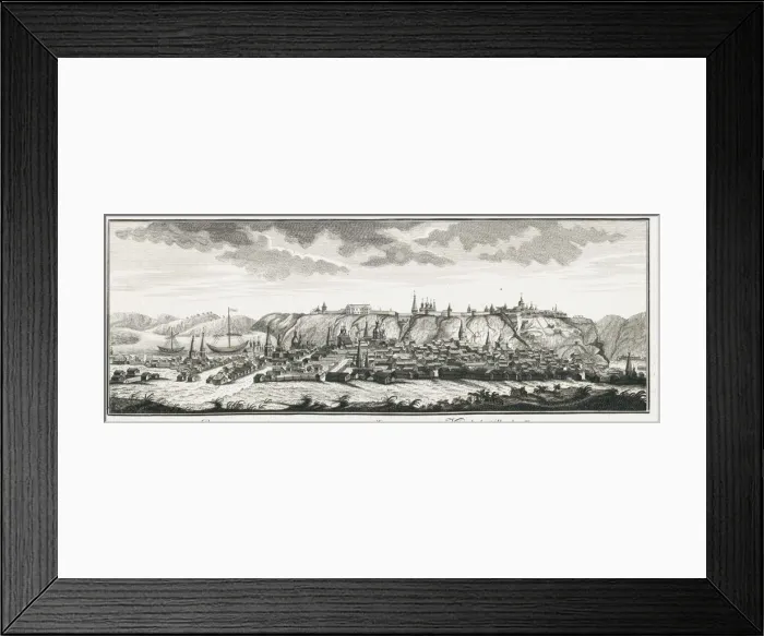 Framed Print : View of Tobolsk, ca 1735. Artist: Lursenius, Johann Wilhelm (1704-1771) Framed Print : View of Tobolsk, ca 1735. Artist: Lursenius, Johann Wilhelm (1704-1771)
