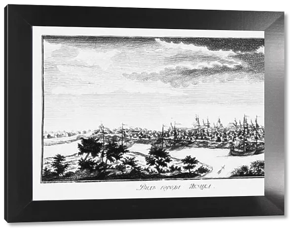 View of Yakutsk, ca 1735. Artist: Lursenius, Johann Wilhelm (1704-1771)