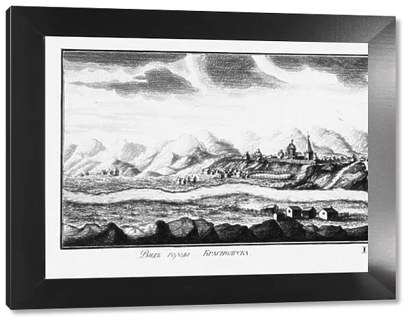 View of Krasnoyarsk, ca 1735. Artist: Lursenius, Johann Wilhelm (1704-1771)