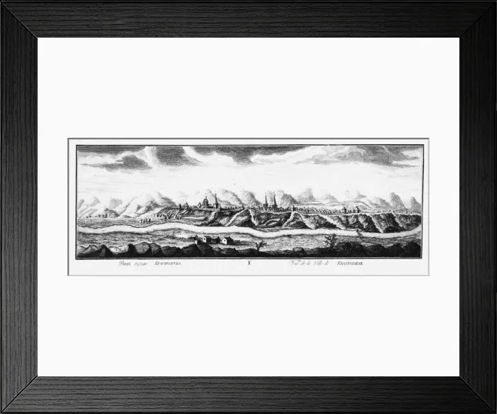 Framed Print : View of Krasnoyarsk, ca 1735. Artist: Lursenius, Johann Wilhelm (1704-1771) Framed Print : View of Krasnoyarsk, ca 1735. Artist: Lursenius, Johann Wilhelm (1704-1771)
