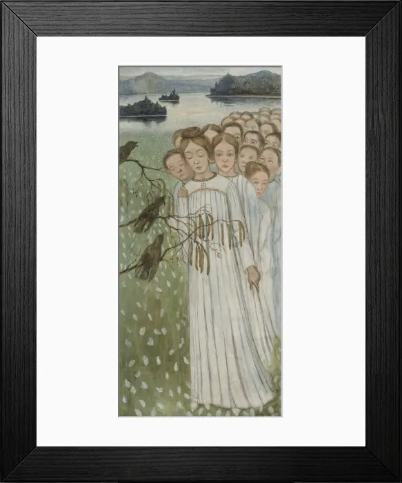 Framed Print : Folk song (Kansanlaulu), 1894. Artist: Simberg, Hugo (1873-1917) Framed Print : Folk song (Kansanlaulu), 1894. Artist: Simberg, Hugo (1873-1917)