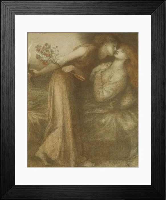 Framed Print : Dantes Dream on the Day of the Death of Beatrice (Io sono in pace), 1875. Artist: Rossetti, Dante Gabriel (1828-1882) Framed Print : Dantes Dream on the Day of the Death of Beatrice (Io sono in pace), 1875. Artist: Rossetti, Dante Gabriel (1828-1882)