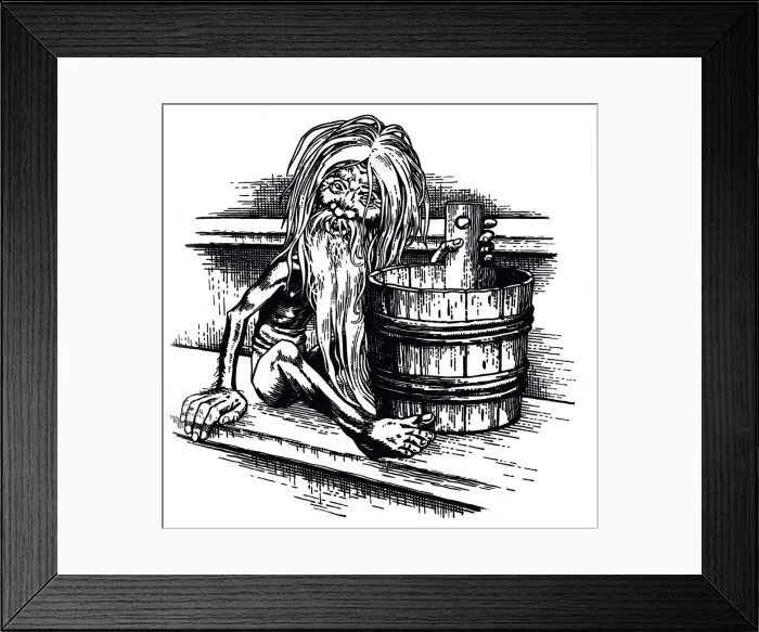Framed Print : Bannik with ushat, 1934. Artist: Bilibin, Ivan Yakovlevich (1876-1942) Framed Print : Bannik with ushat, 1934. Artist: Bilibin, Ivan Yakovlevich (1876-1942)