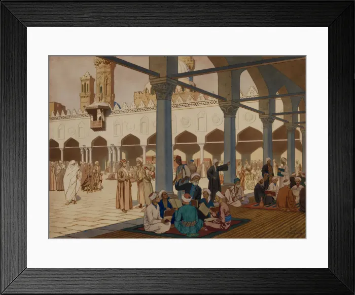 Framed Print : Courtyard of the Al-Azhar Mosque and University, Cairo, 1928. Artist: Bilibin, Ivan Yakovlevich (1876-1942) Framed Print : Courtyard of the Al-Azhar Mosque and University, Cairo, 1928. Artist: Bilibin, Ivan Yakovlevich (1876-1942)