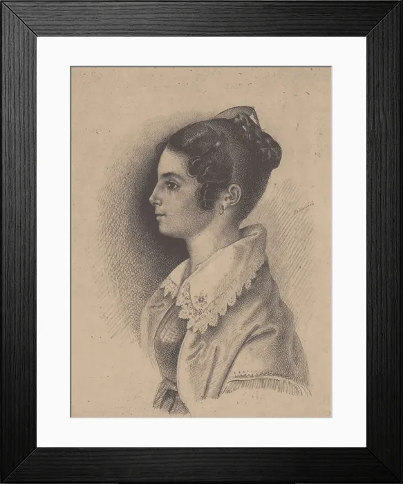 Framed Print : Countess Vera Fyodorovna Vyazemskaya, nee Gagarina (1790-1886). Artist: Binemann, Vasili Fyodorovich (1795-1842) Framed Print : Countess Vera Fyodorovna Vyazemskaya, nee Gagarina (1790-1886). Artist: Binemann, Vasili Fyodorovich (1795-1842)