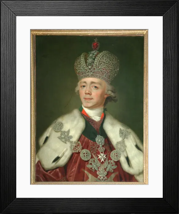 Framed Print : Portrait of the Emperor Paul I of Russia (1754-1801), 1799-1800. Artist: Borovikovsky, Vladimir Lukich (1757-1825) Framed Print : Portrait of the Emperor Paul I of Russia (1754-1801), 1799-1800. Artist: Borovikovsky, Vladimir Lukich (1757-1825)