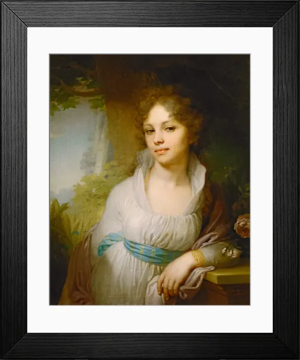 Framed Print : Portrait of Maria Lopukhina, 1797. Artist: Borovikovsky, Vladimir Lukich (1757-1825) Framed Print : Portrait of Maria Lopukhina, 1797. Artist: Borovikovsky, Vladimir Lukich (1757-1825)