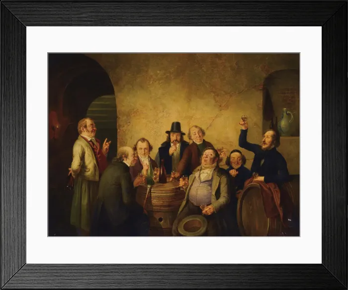 Framed Print : Winetasting. Artist: Hasenclever, Johann Peter (1810-1853) Framed Print : Winetasting. Artist: Hasenclever, Johann Peter (1810-1853)