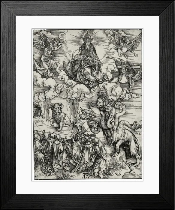 Framed Print : The Beast with Two Horns Like a Lamb, c. 1497. Artist: Durer, Albrecht (1471-1528) Framed Print : The Beast with Two Horns Like a Lamb, c. 1497. Artist: Durer, Albrecht (1471-1528)