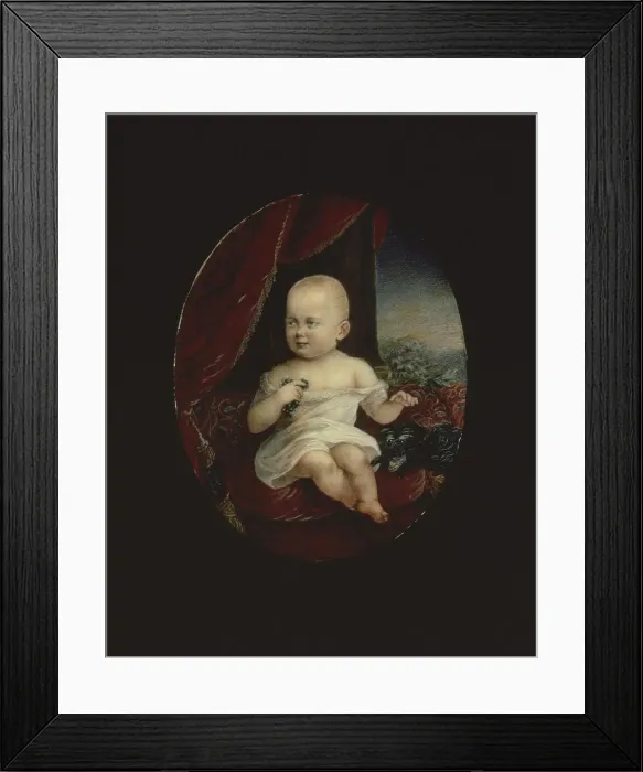 Framed Print : Portrait of Tsarevich Nicholas Aleksandrovich (1868-1918) as a One-Year-old Child, 1869. Artist: Rockstuhl, Alois Gustav (1798-1877) Framed Print : Portrait of Tsarevich Nicholas Aleksandrovich (1868-1918) as a One-Year-old Child, 1869. Artist: Rockstuhl, Alois Gustav (1798-1877)