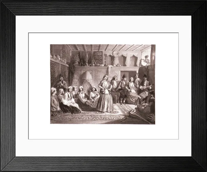 Framed Print : The Shamakhi dancers, Mid of the 19th century. Artist: Gagarin, Grigori Grigorievich (1810-1893) Framed Print : The Shamakhi dancers, Mid of the 19th century. Artist: Gagarin, Grigori Grigorievich (1810-1893)