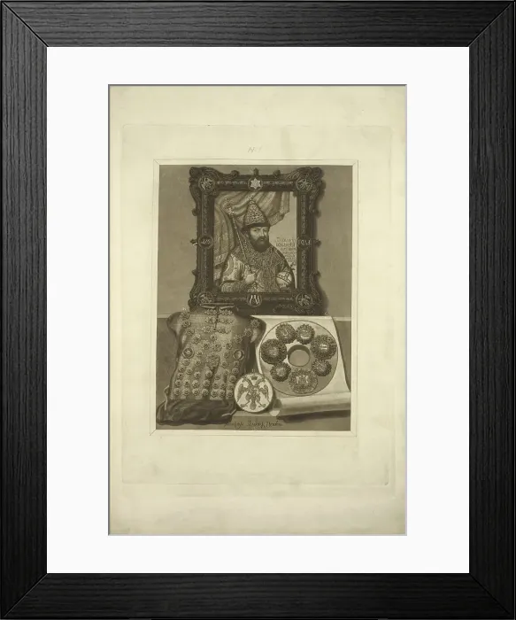Framed Print : Silver Armor and Seal of the Tsar. From the Antiquities of the Russian State, before 1853. Artist: Solntsev, Fyodor Grigoryevich (1801-1892) Framed Print : Silver Armor and Seal of the Tsar. From the Antiquities of the Russian State, before 1853. Artist: Solntsev, Fyodor Grigoryevich (1801-1892)