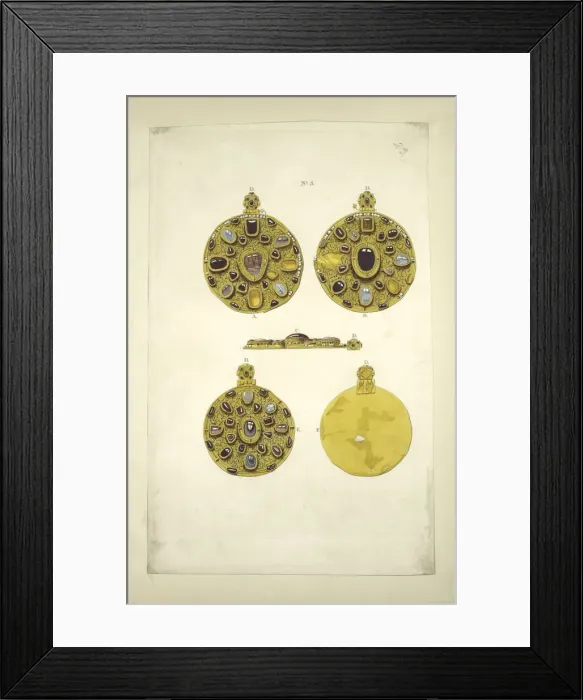Framed Print : Russian Jewellery before the Mongol invasion. From the Antiquities of the Russian State, before 1853 Artist: Solntsev, Fyodor Grigoryevich (1801-1892) Framed Print : Russian Jewellery before the Mongol invasion. From the Antiquities of the Russian State, before 1853 Artist: Solntsev, Fyodor Grigoryevich (1801-1892)