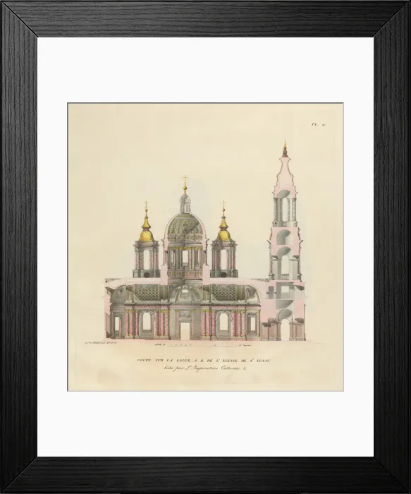 Framed Print : The Saint Isaacs Cathedral, 1820. Artist: Montferrand, Auguste, de (1786-1858) Framed Print : The Saint Isaacs Cathedral, 1820. Artist: Montferrand, Auguste, de (1786-1858)
