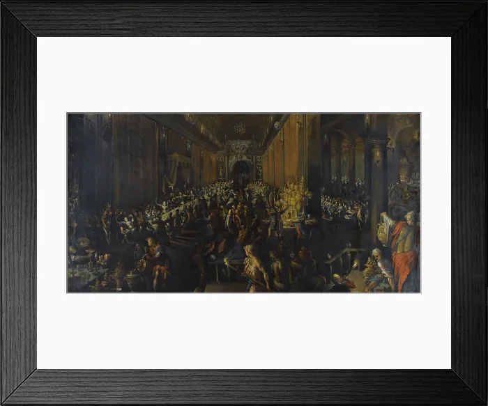 Framed Print : The Feast of Belshazzar, 1596. Artist: Valckenborch, Frederik van (1566-1623) Framed Print : The Feast of Belshazzar, 1596. Artist: Valckenborch, Frederik van (1566-1623)