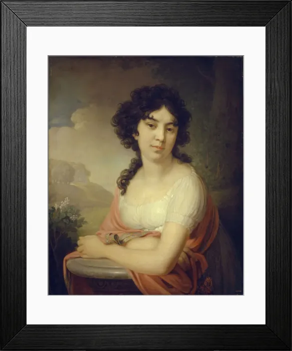 Framed Print : Portrait of Princess Anna Petrovna Gagarina, 1801. Artist: Borovikovsky, Vladimir Lukich (1757-1825) Framed Print : Portrait of Princess Anna Petrovna Gagarina, 1801. Artist: Borovikovsky, Vladimir Lukich (1757-1825)