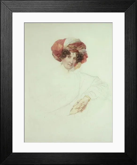 Framed Print : Woman in Turban. Portrait of Countess Maria Grigoryevna Razumovskaya (1772-1865), nee Vyazemskaya, 1827-1830. Artist: Briullov, Karl Pavlovich (1799-1852) Framed Print : Woman in Turban. Portrait of Countess Maria Grigoryevna Razumovskaya (1772-1865), nee Vyazemskaya, 1827-1830. Artist: Briullov, Karl Pavlovich (1799-1852)