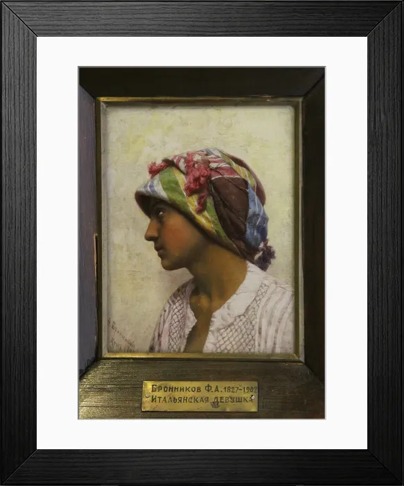 Framed Print : The Italian Girl, 1880. Artist: Bronnikov, Feodor Andreyevich (1827-1902) Framed Print : The Italian Girl, 1880. Artist: Bronnikov, Feodor Andreyevich (1827-1902)