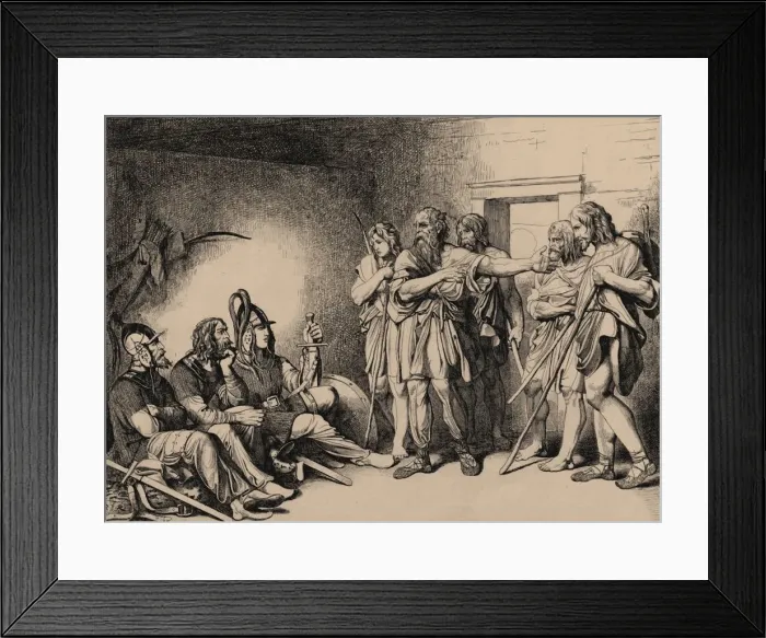 Framed Print : The Invitation of the Varangians, 1839. Artist: Bruni, Fyodor Antonovich (1800-1875) Framed Print : The Invitation of the Varangians, 1839. Artist: Bruni, Fyodor Antonovich (1800-1875)