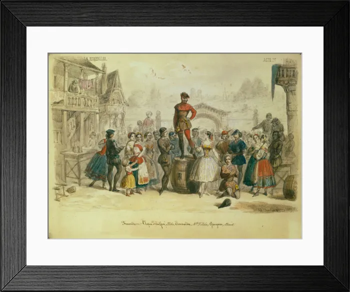 Framed Print : Stage design for the ballet La Esmeralda by C. Pugni, 1849. Artist: Charlemagne, Adolf (1826-1901) Framed Print : Stage design for the ballet La Esmeralda by C. Pugni, 1849. Artist: Charlemagne, Adolf (1826-1901)