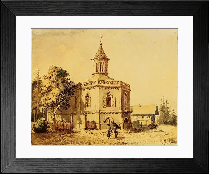 Framed Print : The Dairy Farm Pavilion in the Pavlovsk Park. Artist: Charlemagne, Iosif Ivanovich (1782-1861) Framed Print : The Dairy Farm Pavilion in the Pavlovsk Park. Artist: Charlemagne, Iosif Ivanovich (1782-1861)