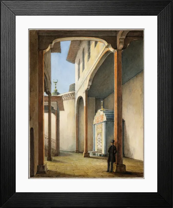 Framed Print : Poet Alexander Pushkin in the Palace of Bahcesaray, 1837. Artist: Chernetsov, Nikanor Grigoryevich (1805-1879) Framed Print : Poet Alexander Pushkin in the Palace of Bahcesaray, 1837. Artist: Chernetsov, Nikanor Grigoryevich (1805-1879)