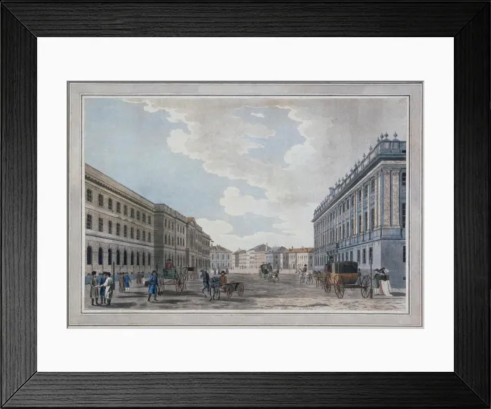 Framed Print : View of a Millionnaya Street and the Marble Palace Through the Field of Mars, 1790. Artist: Malton, Thomas, the Elder (1726?1801) Framed Print : View of a Millionnaya Street and the Marble Palace Through the Field of Mars, 1790. Artist: Malton, Thomas, the Elder (1726?1801)
