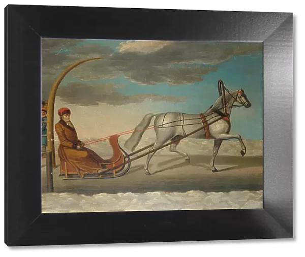 Count Alexey Grigoryevich Orlov of Chesma on a horse drawn sledge, 1778. Artist: Anonymous