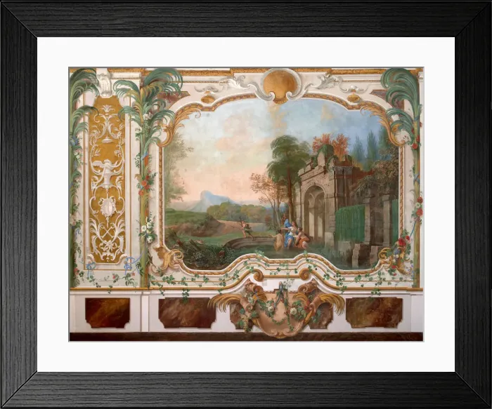 Framed Print : Mural painting in the living room of the Chinese palace in Oranienbaum, Mid of the 18th century. Artist: Anonymous Framed Print : Mural painting in the living room of the Chinese palace in Oranienbaum, Mid of the 18th century. Artist: Anonymous