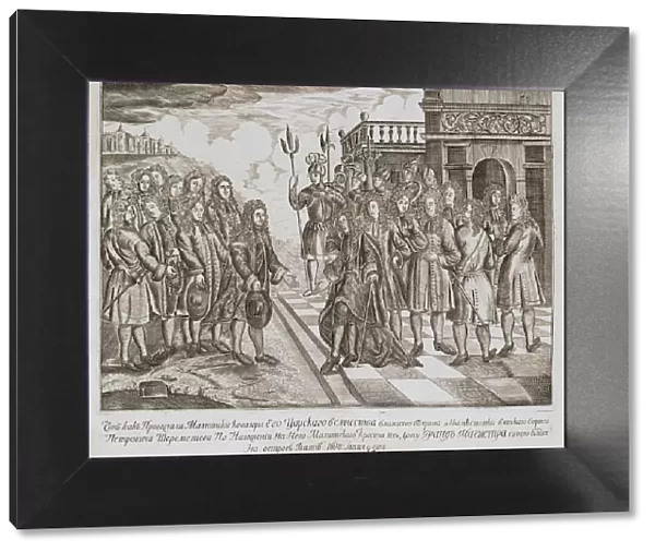 Reception of Boris Sheremetevs Embassy on Malta in 1698, End of 17th century. Artist: Anonymous