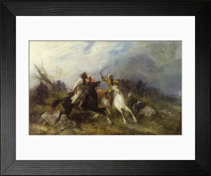 Framed Print : Caucasian Battle. Artist: Brandt, Jozef (1841-1915) Framed Print : Caucasian Battle. Artist: Brandt, Jozef (1841-1915)