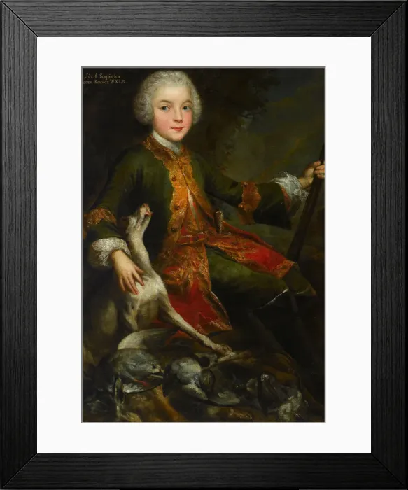 Framed Print : Portrait of Jozef Sapieha (1737-1792), c. 1740. Artist: Mirys, Augustyn (1700-1790) Framed Print : Portrait of Jozef Sapieha (1737-1792), c. 1740. Artist: Mirys, Augustyn (1700-1790)