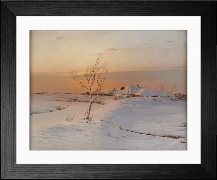 Framed Print : Winter Evening, 1895. Artist: Dubovskoy, Nikolai Nikanorovich (1859-1918)