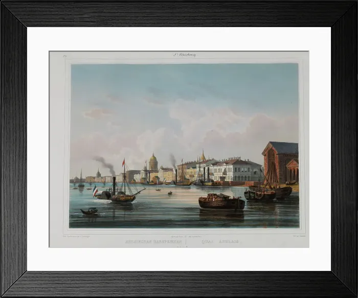 Framed Print : The English Embankment in Saint Petersburg, 1840s Framed Print : The English Embankment in Saint Petersburg, 1840s
