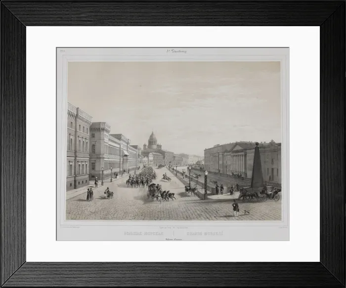 Framed Print : The Bolshaya Morskaya Street (Big Sea Street) in Saint Petersburg, 1840s Framed Print : The Bolshaya Morskaya Street (Big Sea Street) in Saint Petersburg, 1840s