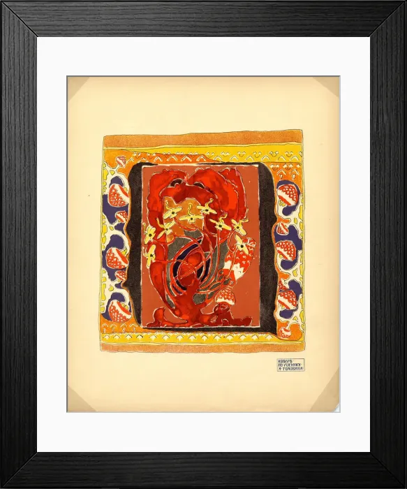 Framed Print : Design for a Carpet (Publisher M. K. Tenisheva and S. I. Mamontov), 1900s. Artist: Golovin, Alexander Yakovlevich (1863-1930) Framed Print : Design for a Carpet (Publisher M. K. Tenisheva and S. I. Mamontov), 1900s. Artist: Golovin, Alexander Yakovlevich (1863-1930)