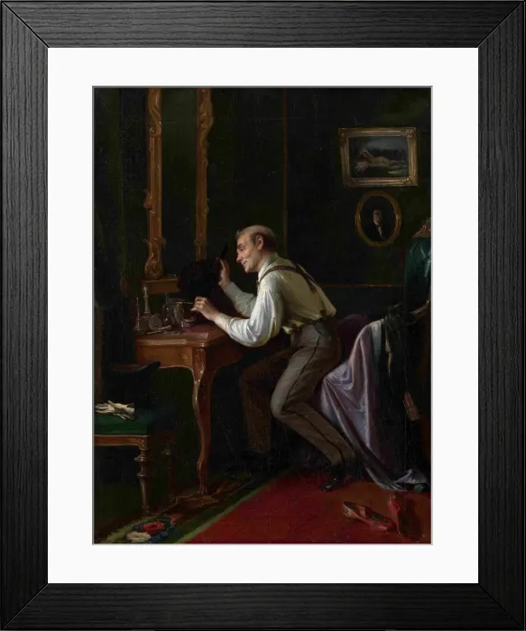 Framed Print : At the Dressing Table, 1872. Artist: Gribkov, Nikolai Yakovlevich (Mid of 19th cen. ) Framed Print : At the Dressing Table, 1872. Artist: Gribkov, Nikolai Yakovlevich (Mid of 19th cen. )