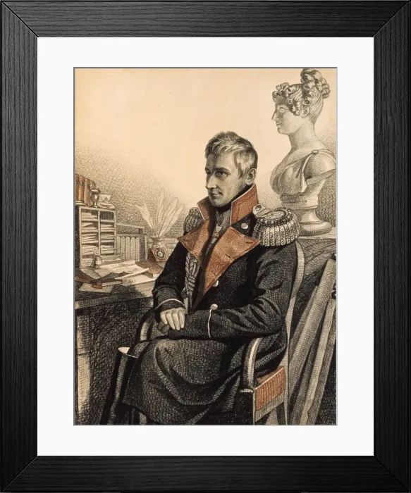Framed Print : Portrait of Count Mikhail Vorontsov (1782-1856), 1820s. Artist: Hampeln, Carl, von (1794-after 1880) Framed Print : Portrait of Count Mikhail Vorontsov (1782-1856), 1820s. Artist: Hampeln, Carl, von (1794-after 1880)