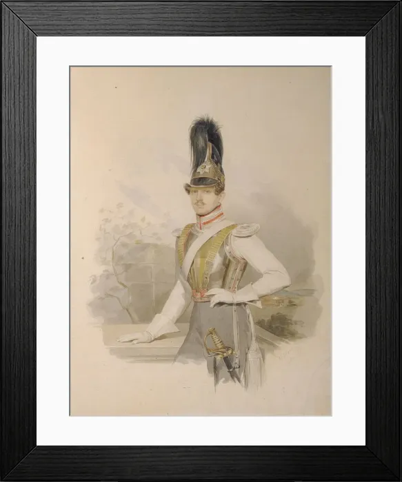 Framed Print : Portrait of Count Valentin Grigoryevich Stroganov (1801-1833), before 1832. Artist: Hau (Gau), Vladimir Ivanovich (1816-1895) Framed Print : Portrait of Count Valentin Grigoryevich Stroganov (1801-1833), before 1832. Artist: Hau (Gau), Vladimir Ivanovich (1816-1895)