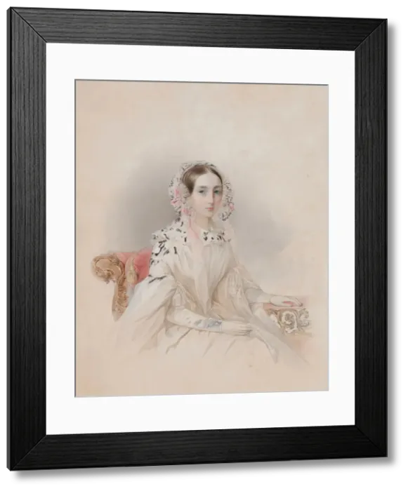 Framed Print : Portrait of Princess Therese of Nassau-Weilburg (1815-1871), 1838. Artist: Hau (Gau), Vladimir Ivanovich (1816-1895) Framed Print : Portrait of Princess Therese of Nassau-Weilburg (1815-1871), 1838. Artist: Hau (Gau), Vladimir Ivanovich (1816-1895)